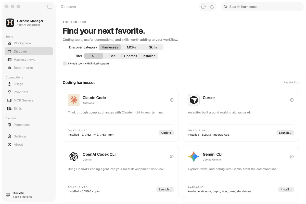Native discover screen
